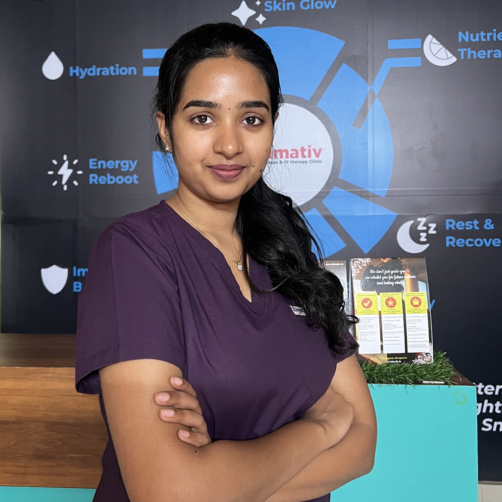 Dr. Divya, Functional Medicine and Longevity Specialist at Nimativ Wellness, in professional attire representing integrative and root-cause healthcare.